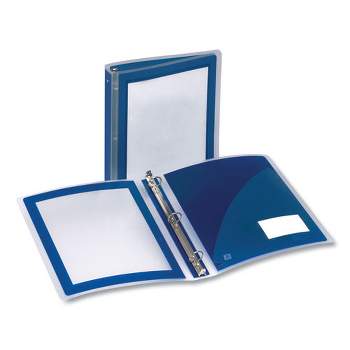 Avery Flexi-View Binder with Round Rings, 3 Rings, 1.5" Capacity, 11 x 8.5, Navy Blue