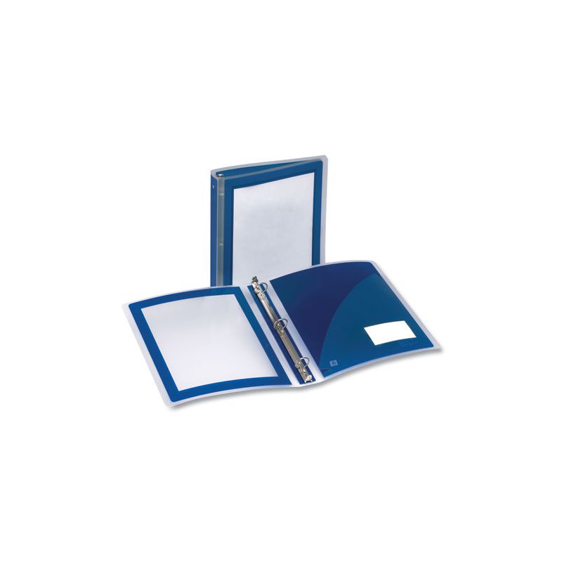 Avery Flexi-View Binder with Round Rings, 3 Rings, 1.5" Capacity, 11 x 8.5, Navy Blue, 1 of 7