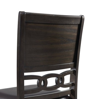 Taylor 5-Piece Walnut Dining Set with Black Faux Leather Chairs