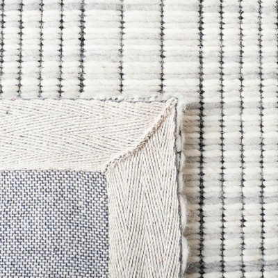 Gray and Beige Wool Stripe Flat Woven 8' x 10' Rug