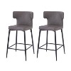 Okak 26/28In Counter Height Bar Stools Set of 2, 180°Swivel Bar Chairs with Backs and Metal Legs for Kitchen Island, Cafe, Green - 2 of 4