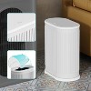 Aoibox 1.8 Gallon Small White Bathroom Trash Can with Lid, Slim Garbage Bin, Removable Liner Bucket, Dog Proof Pop-Up Lid for Bedroom, Toilet - 3 of 4