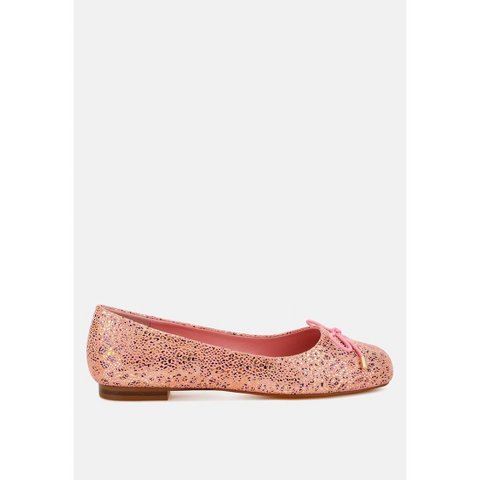 Обувь Rag & Co Womens Apollon Bow Detail Embossed Suede Ballerinas 9