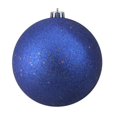 Northlight 6" Shatterproof Holographic Glitter Christmas Ball Ornament - Blue