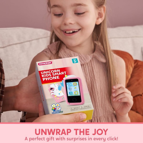 Joyfy Teléfono Inteligente para Niñas, Juguete de Teléfono para Niños Pequeños con Cámara Dual, Juegos, Reproductor de Música, Tarjeta de 8GB, Mejor Regalo de Cumpleaños para 3-11 Años 5