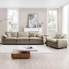 Mid-Century Modern 2-Piece Sofa Set, One 3-Seater and One Single Seat with Arm and Throw Pillows for Living Room - 2 of 4