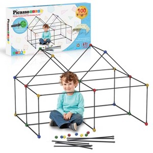 PICASSO-TILES 100 PC Fort Building Kit, STEM Toys for Kids 3+ - 1 of 4