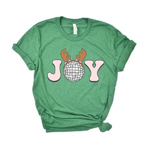 Simply Sage Market Women's Joy Reindeer Short Sleeve Graphic Tee - 1 of 4
