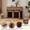 42'' Dog Crate Furniture with Storage Drawers,with 2 Sliding Barn Doors, Wooden Double Dog Cage TV Stand Multi-Functional Dog Crate End Table - 4 of 4