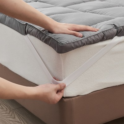 Ultra-Soft Twin Gray Down Alternative Mattress Topper