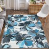 Modern Bright Floral Low Pile Non-Slip Washable Indoor Area Rugs for Living Room Dining Bedroom - 2 of 4