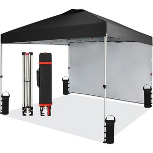 Pop Up Canopy Tent, 10 x 10 Ft Commercial Instant Shade Canopy, Outdoor Portable Shelter for Events, Parties, Camping, Black - 1 of 1