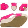Perphy Women's Open Toe Platform Linen Slide Wedge Heel Sandals - 3 of 4