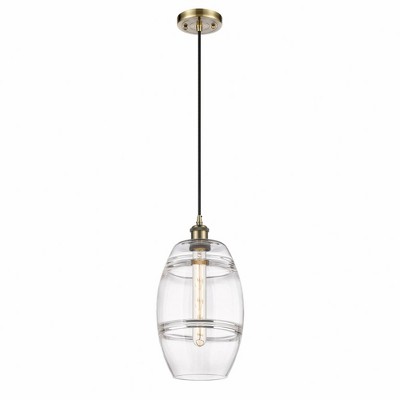 Vaz - 1 Light Cord Hung Mini Pendant In Industrial Style-9.88 Inches Tall and 8 Inches Wide