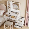 Gold Vanity Makeup Desk, Vanity Set with Mirror and 3-Mode Lights, 5 Drawers Vanity Table with Removable Side Storage Cabinet, Stool for Bedroom - 4 of 4