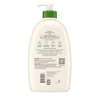 Aveeno Daily Moisture Lotion with Soothing Oats and Rich Emollients - Fragrance Free - 33 fl oz: Sensitive Skin, Noncomedogenic, Hydrating