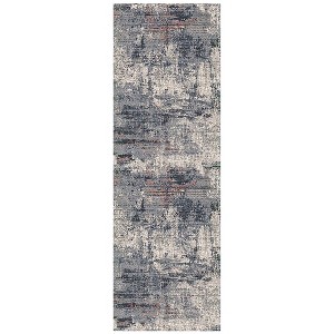 Gray and Ivory Abstract Power Loom Area Rug - 1 of 4