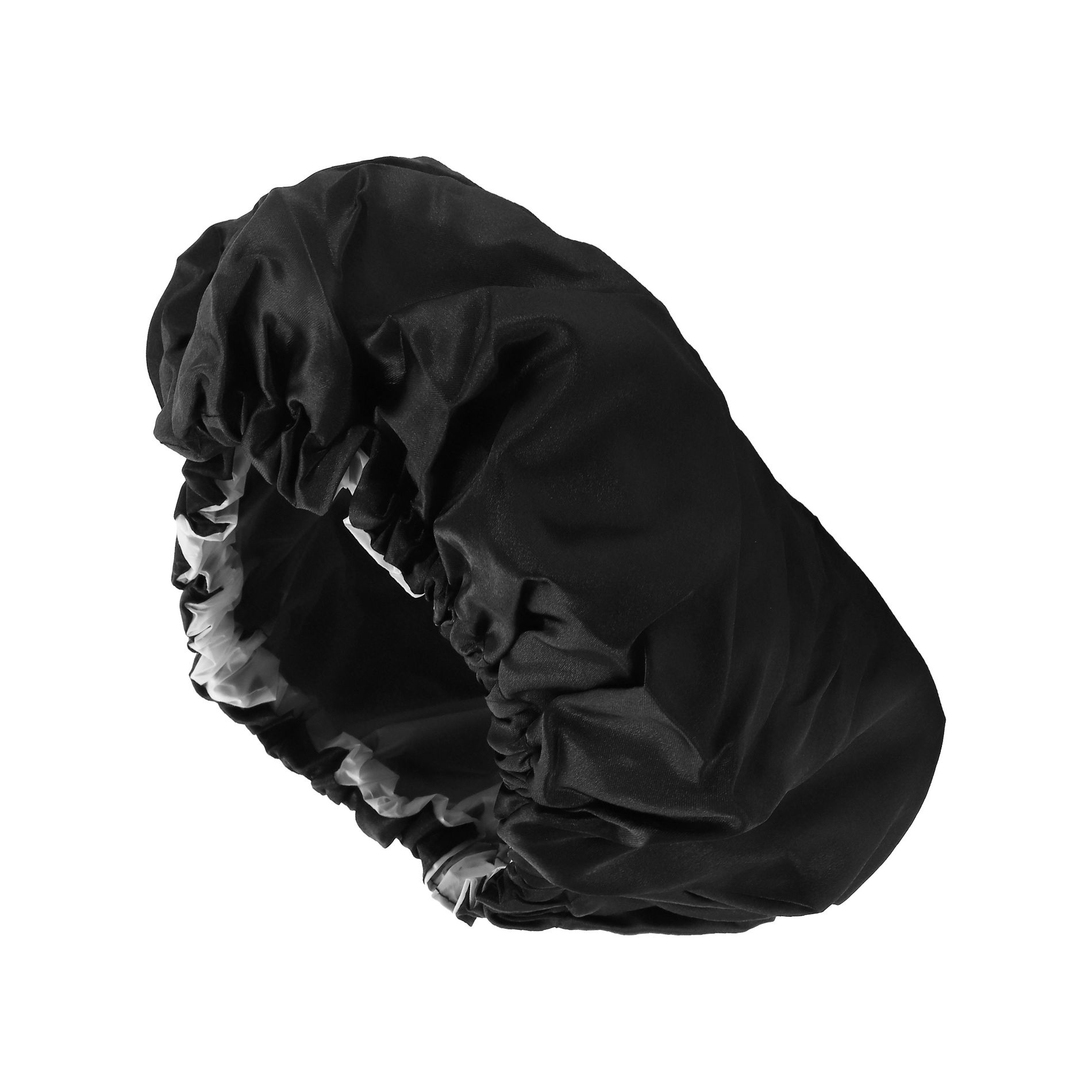 Unique Bargains Durable Double Layer Shower Cap Black 1 Pc