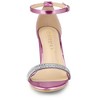 Allegra K Women's Rhinestone Ankle Strap Chunky Sandals - 2 of 4