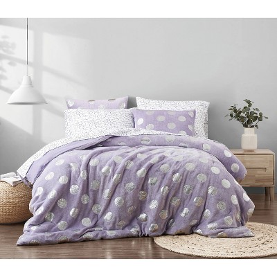 5pc Twin Material Girl Metallic Dot Purple Bed in a Bag