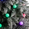 8.5ft. Flocked Fir Artificial Christmas Tree with 120 Multicolor Globe Bulbs & 1513 Branches – Festive Holiday X-Mas Glow - 4 of 4