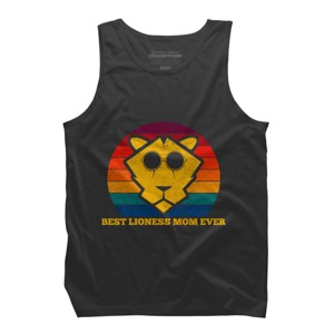Men's Design By Humans Best Lioness Mom Ever Retro Stripes By Yernar Tank Top - 1 of 2