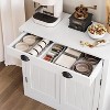 White Sideboard Buffet Cabinet with Drawer and Adjustable Shelves, Coffee Bar Storage Cabinet - 3 of 4