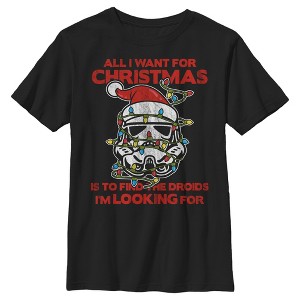 Boy's Star Wars Find Droids for Christmas T-Shirt - 1 of 4