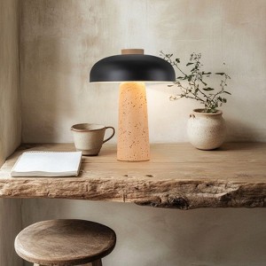 LLHZSY Minimalist Table Lamp with Beige Honeycomb Stone Base-12 3/5"H-2*E12(Bulb no Include) - 1 of 4