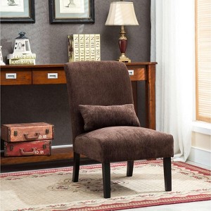 CAVINAS Chenille Accent Chair with High Backrest and Pillow,Cozy Upholstered Living Room Chairs,Reading Chairs for Living Room - 1 of 4