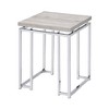 Royal Hampton End Table with Rectangular Tabletop and Metal Legs, Silver and Brown - 3 of 4