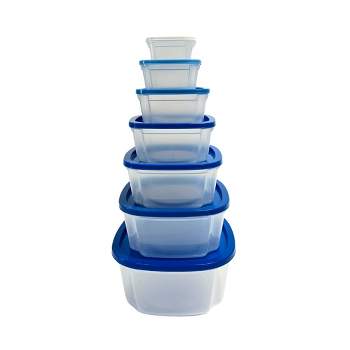 Lexi Home 14-Piece Square Plastic Food Storage Container Set