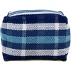 Livabliss Jacobean 14"H x 20"W x 20"D Traditional Dark Blue Pouf: Cotton, Solid Pattern, Rectangle Shape, Classic Style - 4 of 4