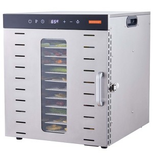 VEVOR Food Dehydrator Machine, 10 Stainless Steel Trays, 1000W Electric Food Dryer with Digital Adjustable Timer & Temperature, Silver - 1 of 4