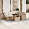 vidaXL 8 Piece Patio Sofa Set with Cushions Beige and Cream Poly Rattan - 2 of 4