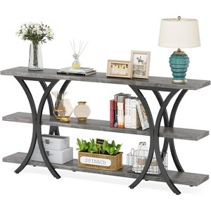 Tribesigns 70.8 Inch Console Table, Long Sofa Table Entry Table with 3 Tier Storage Shelves for Entryway Hallway Living Room - 1 of 4