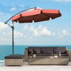 Outsunny 9' Offset Hanging Patio Umbrella, Cantilever Umbrella with Easy Tilt Adjustment, Cross Base and 8 Ribs for Backyard, Lawn, Garden - 2 of 4