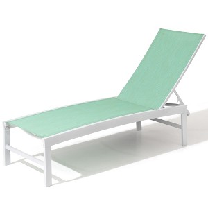 Pellebant Outdoor Pool Lounger Aluminum All-weather Adjustable Chaise Lounge Chair - 1 of 4