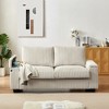 ORRD 71" Plush Corduroy Sofa with Storage Armrests & USB Charging Port, Modern Living Room Couch with Square Arms,White - 2 of 4