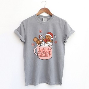 Simply Sage Market Women's Merry and Bright Mug Short Sleeve Garment Dyed Tee - 1 of 4