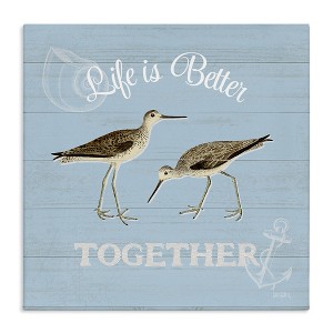 Stupell Industries Better Together Coastal Sandpipers Canvas Art - 1 of 4