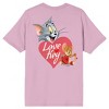 Tom & Jerry Love Key Crew Neck Short Sleeve Cradle Pink Women's T-shirt - image 2 of 4