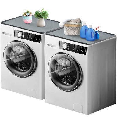 AMMER Washer & Dryer Countertop Cover, 2 Pack 25.6" x 25.6" Waterproof Non-Slip Silicone Mats, Heat Resistant Topper for Laundry & Kitchen