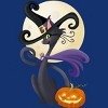 Women's Design By Humans Bewitching Black Halloween Kitty Cat By LittleBunnySunshine Racerback Tank Top - 2 of 3