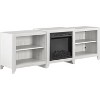 HomeStock 11 in. Freestanding Wood Smart Electric Fireplace TV Stand in White with smart temperature control - 2 of 4