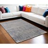 Gray Ivory and Blue Abstract Hand Woven Worn Faded Area Rug - 2 of 4