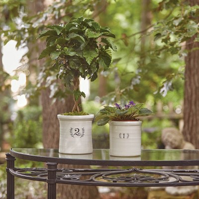 Off-White Ceramic Number 1 Crock Planter