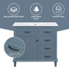 MAYEERTY 36" Bathroom Vanity Ceramic Sink Top Solid Wood MDF Poplar Cabinet Flip Drawers Adjustable Shelves Zinc Handles - 4 of 4