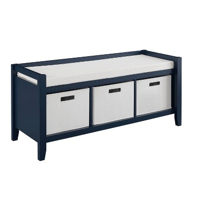 Luray Entryway Bench Navy - Linon