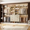 Besiost Closet Organizer System with Hanging Rods and Shelves, Wardrobe System with Drawers - 3 of 4